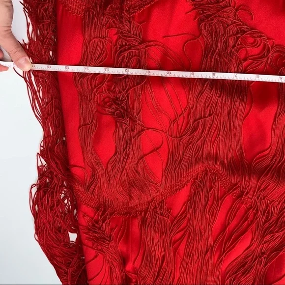 Red Tiered Fringe 1920’s Flapper Dress Small - Picture 11 of 16
